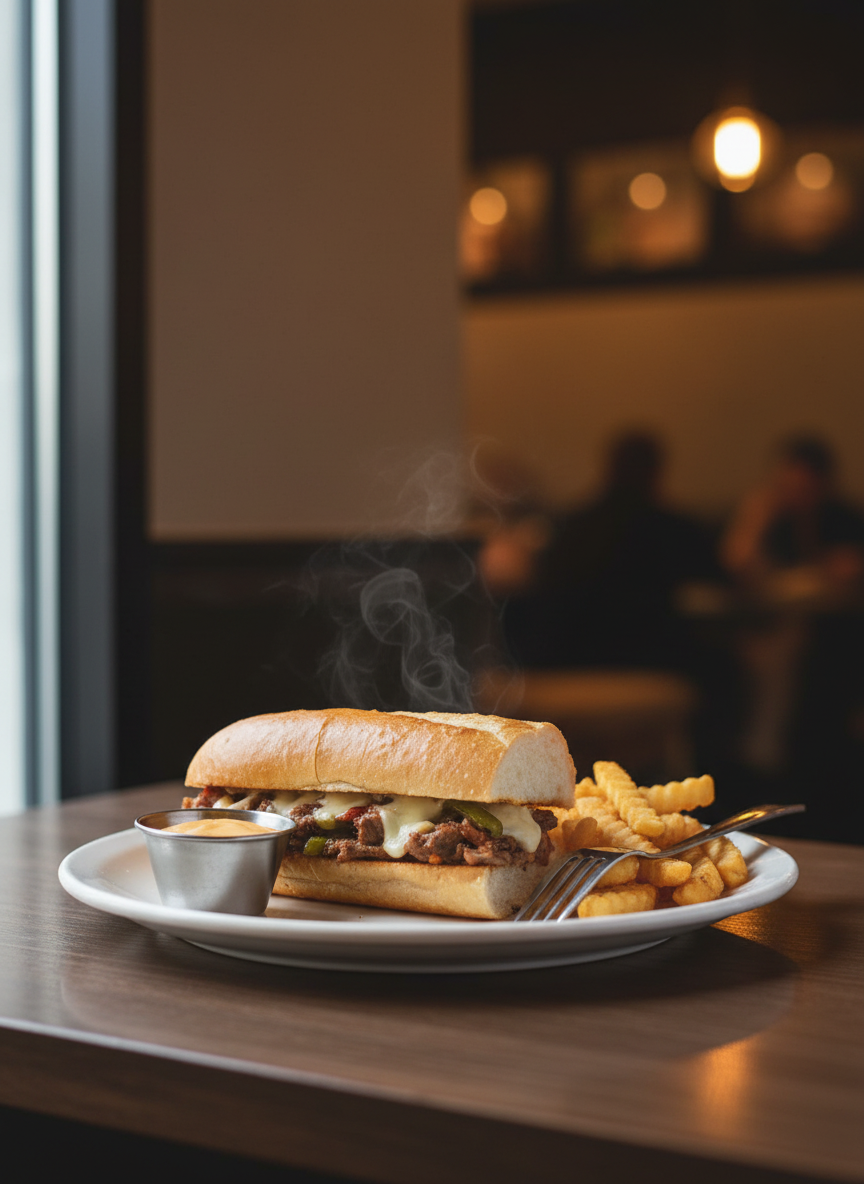 Menu board displaying sandwiches